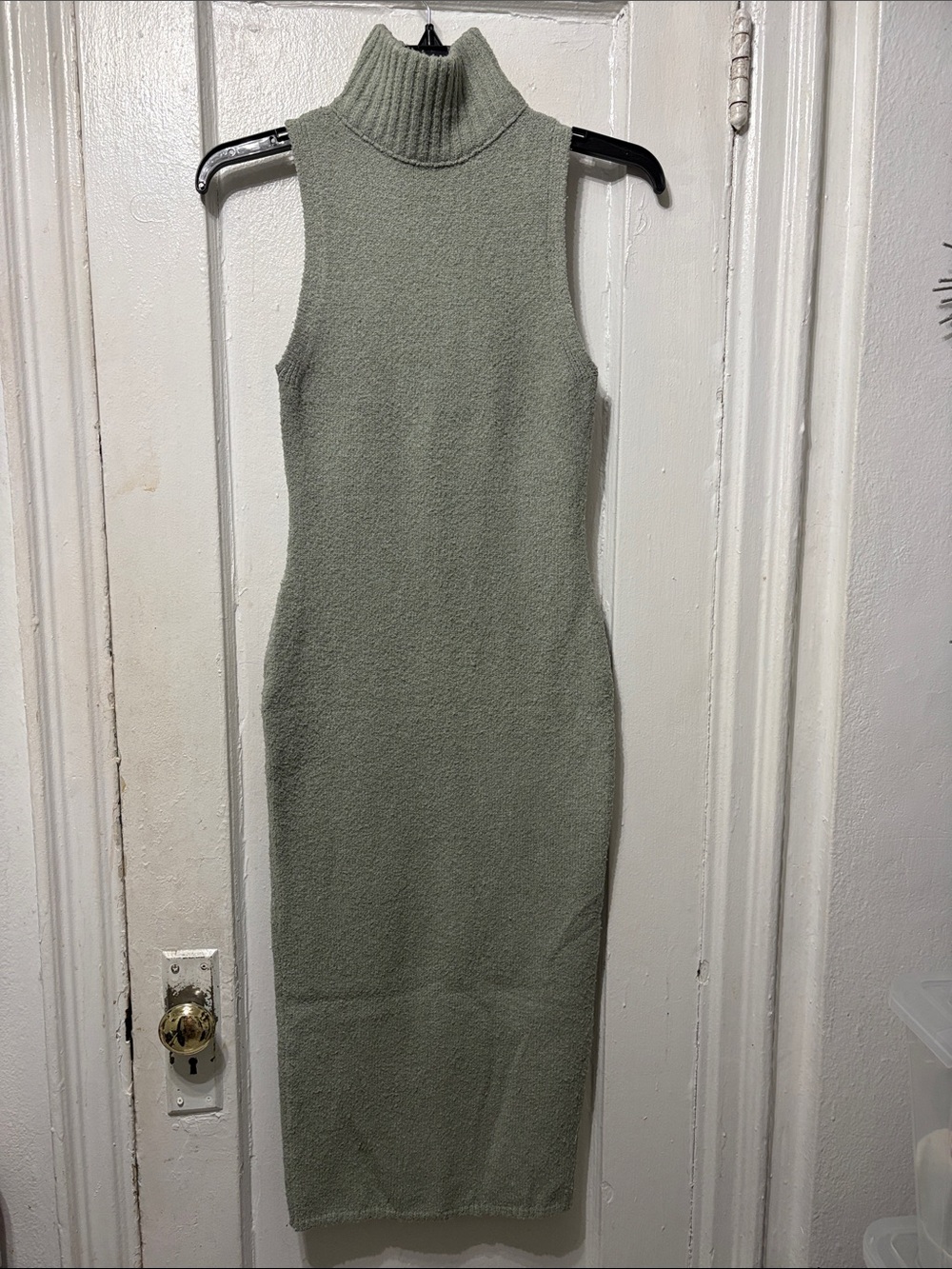 Express Sleeveless Turtleneck Midi Dress - Sage Green